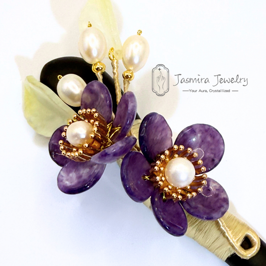Amethyst Peach Blossom Hairpin