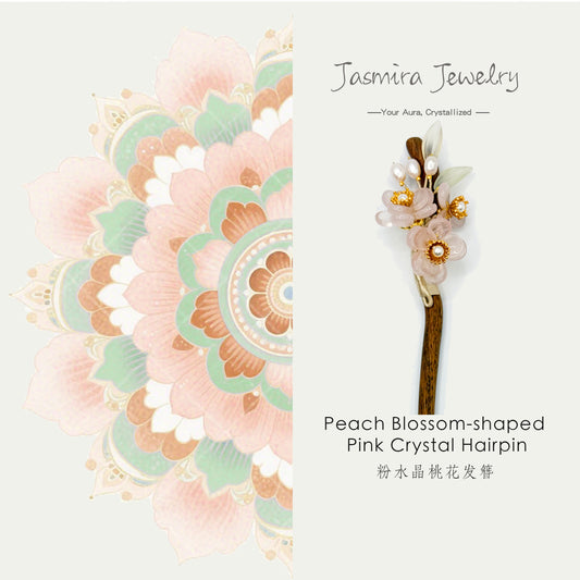 Peach Blossom-shaped Rose quartz Hairpin