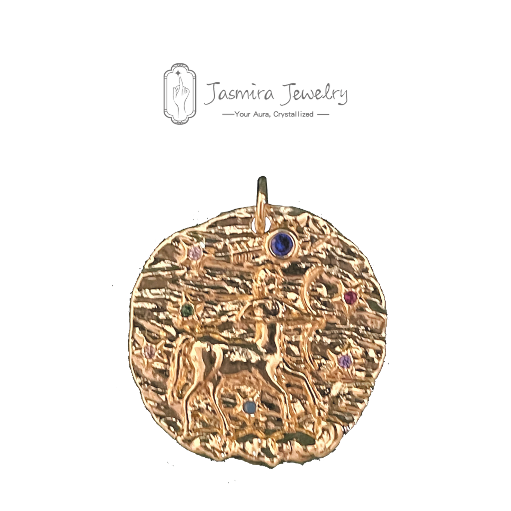 Gold Coin Zodiac Pearl Necklace