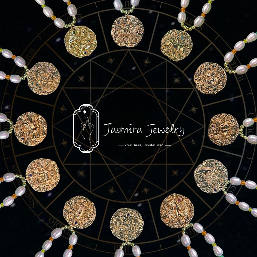 Gold Coin Zodiac Pearl Necklace