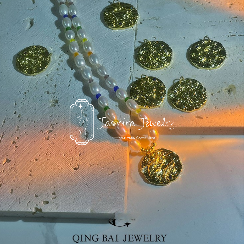 Gold Coin Zodiac Pearl Necklace