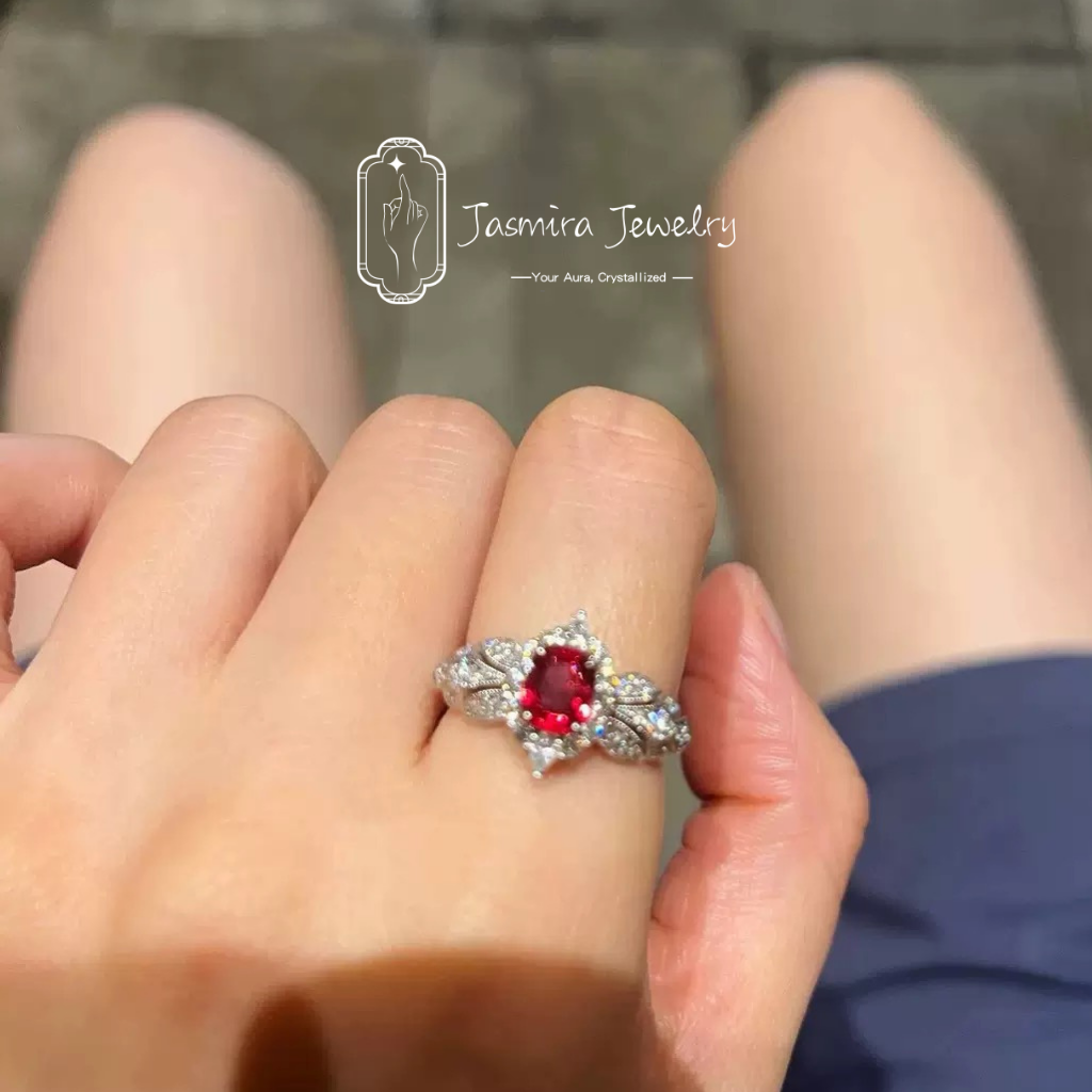 Blazing Sun Red Heart Ring