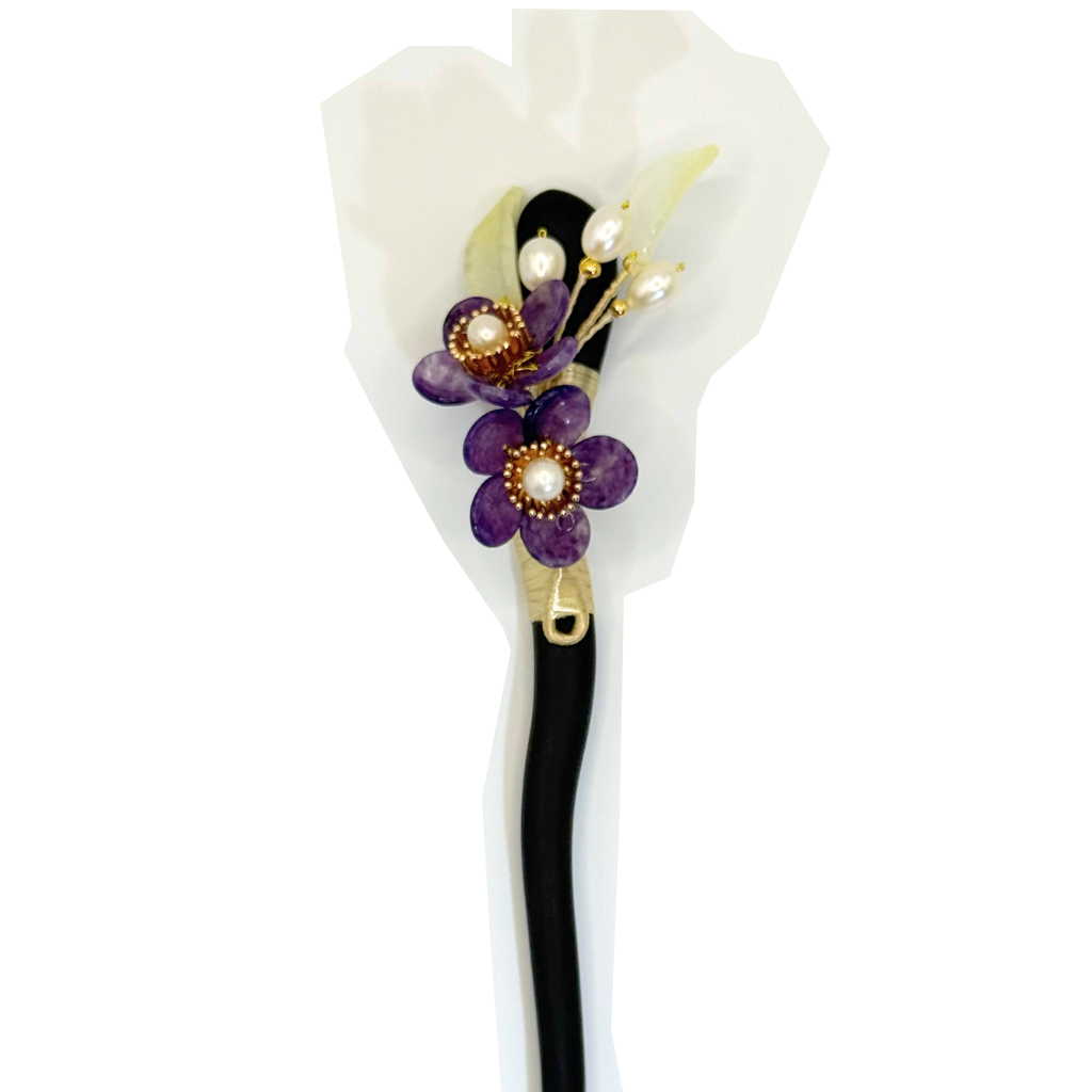 Amethyst Peach Blossom Hairpin