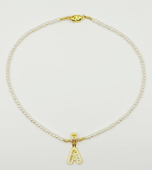 冰糖字母珍珠项链 （Letter Pendant Pearl Necklace）