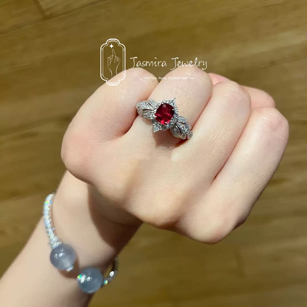 Blazing Sun Red Heart Ring