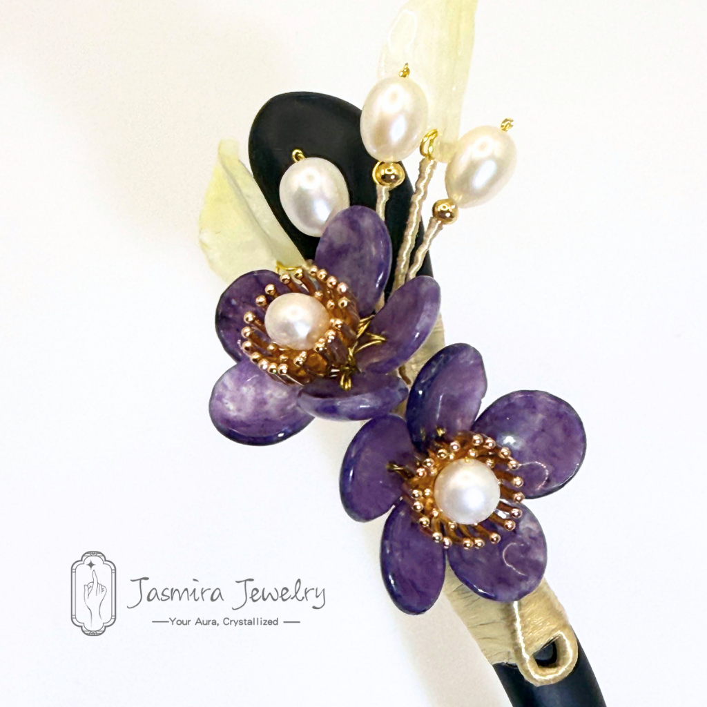 Amethyst Peach Blossom Hairpin