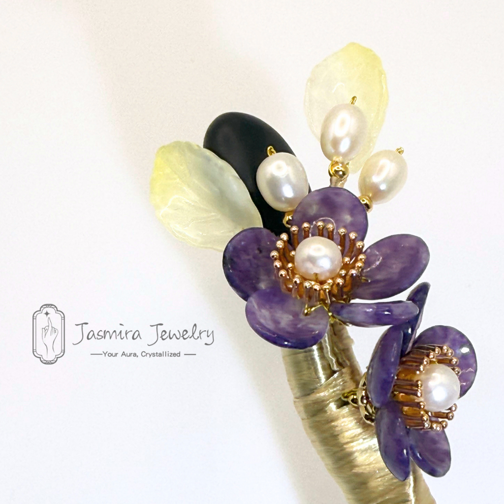 Amethyst Peach Blossom Hairpin