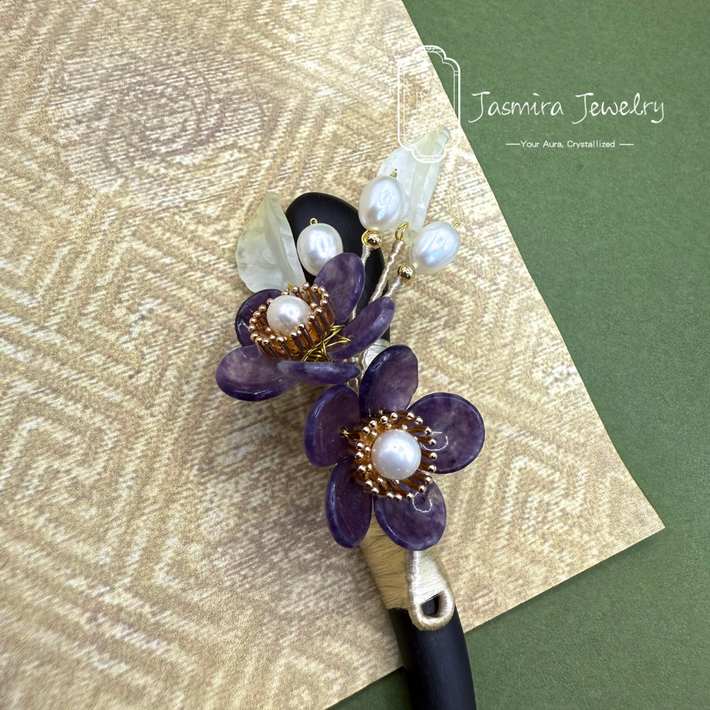 Amethyst Peach Blossom Hairpin