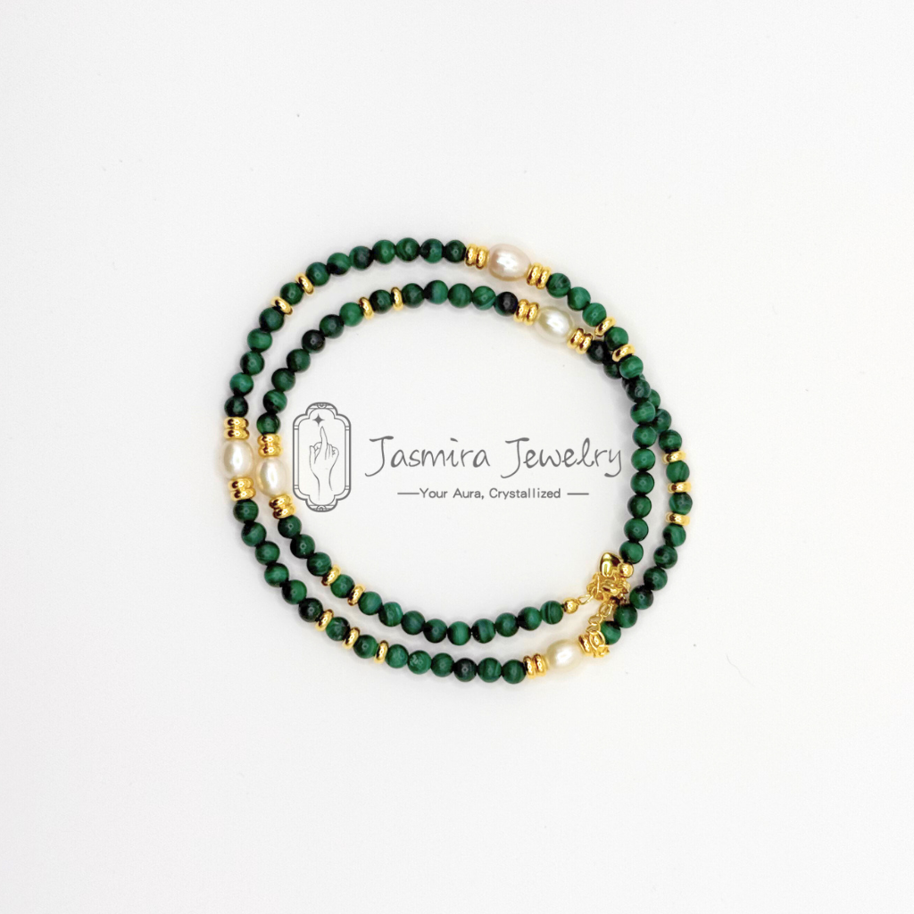 The Green Wave Pearl Shadow Collarbone Chain